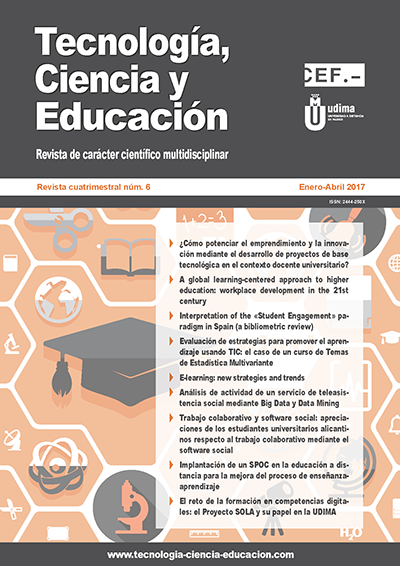 					Ver Revista Tecnología, Ciencia y Educación N.º 6 Enero-Abril 2017
				