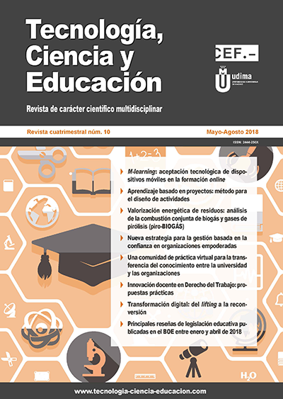 					Ver Revista Tecnología, Ciencia y Educación N.º 10 Mayo-Agosto 2018
				