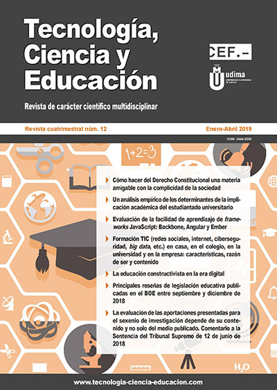 					Ver Revista Tecnología, Ciencia y Educación N.º 12 Enero-Abril 2019
				