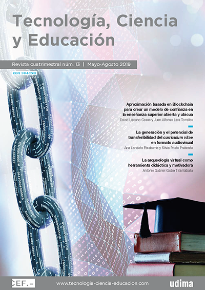 					Ver Revista Tecnología, Ciencia y Educación N.º 13 Mayo-Agosto 2019
				